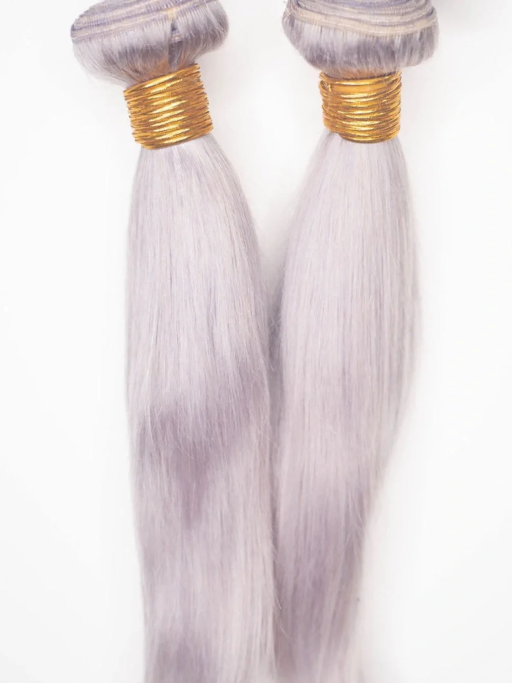 10-Inch Silver Lavender Gray Straight Hair Bundles Human hair.